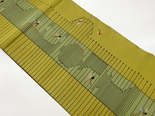 JAPANESE NAGOYA OBI / CHIKUZEN HAKATA / WOVEN PLANTS